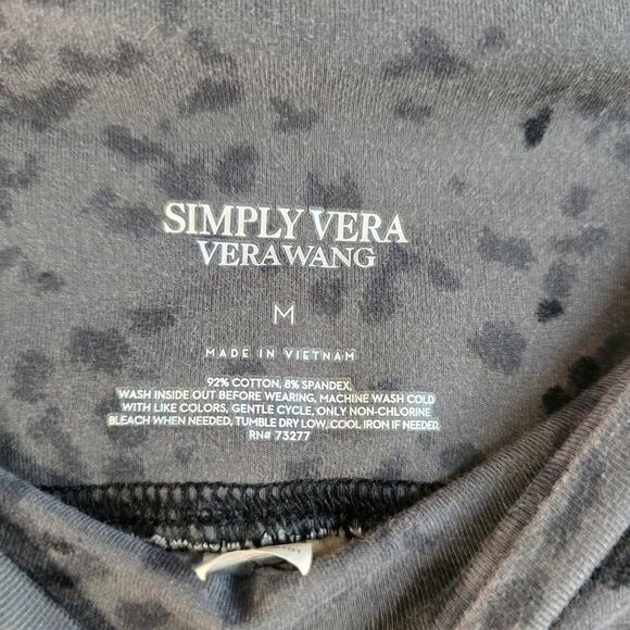 Simply Vera Vera Wang High Waisted Gray Cheetah Print Leggings Size M - Picture 3 of 3